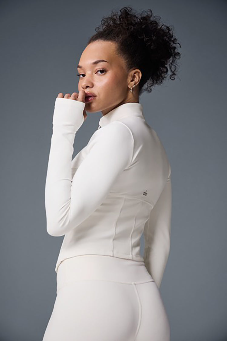 Airbrush Corset Full Zip Jacket - Ivory