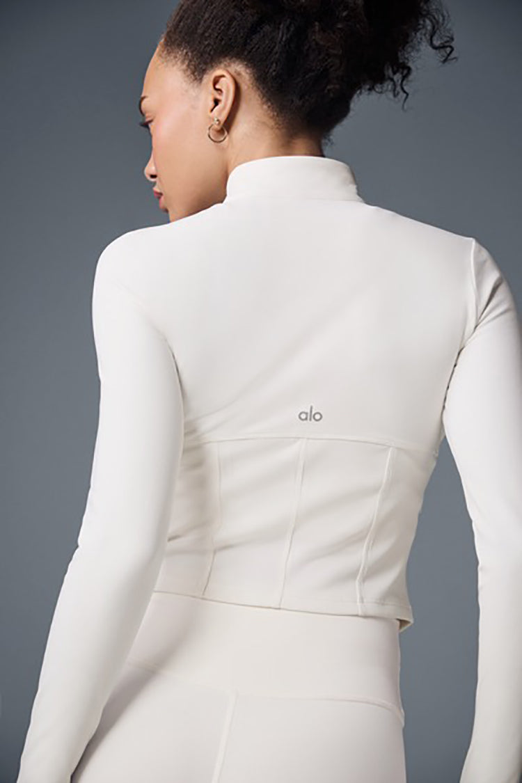 Airbrush Corset Full Zip Jacket - Ivory