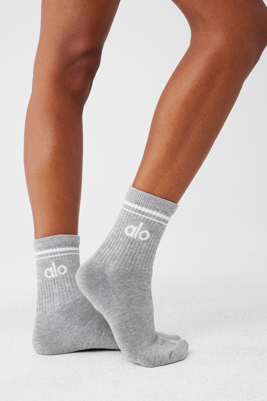 Half-Crew Throwback Sock - Unisex - Athletic Heather Grey/White