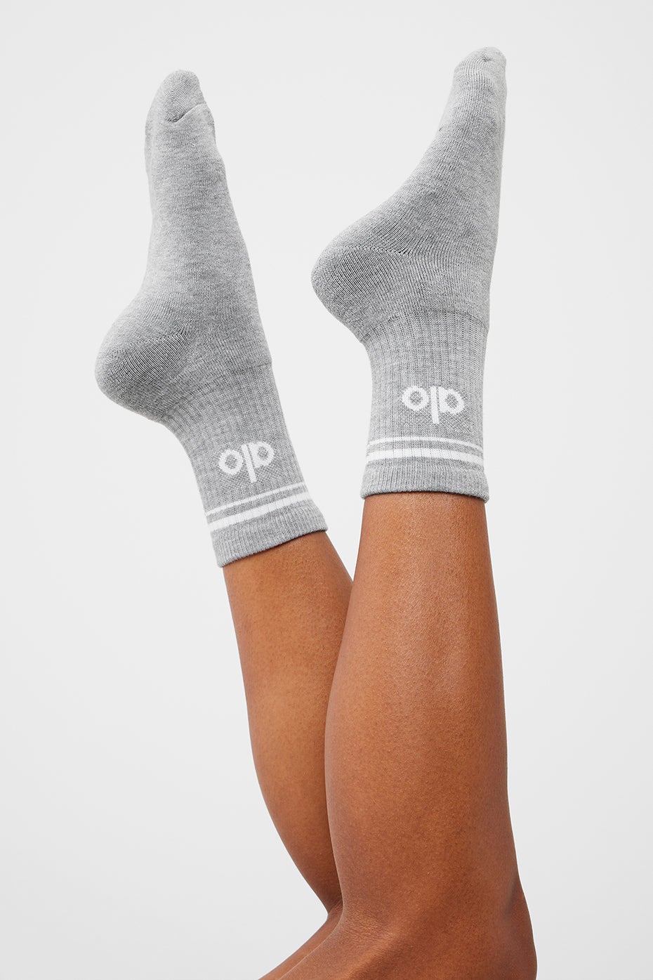 Half-Crew Throwback Sock - Unisex - Athletic Heather Grey/White