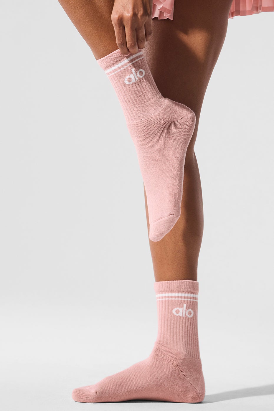 Half-Crew Throwback Sock - Unisex - Pink Quartz/White