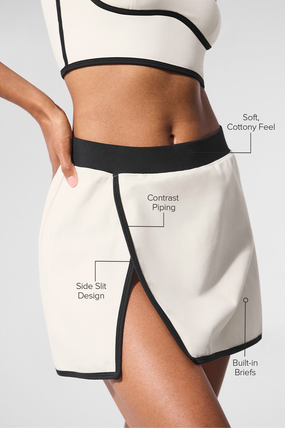 Airbrush Streamlined Skirt -  Ivory/Black